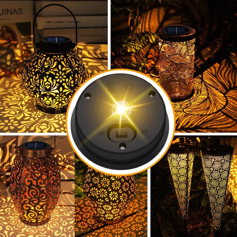 X-PREK 8 Pack Replacement Solar Light Parts(Top Size 3.2 inches, Bottom Size 2.9 inches),7 Lumens Warm White LED Waterproof Solar Light Replacement Top Kit for Outdoor DIY Hanging Lanterns - Image 3